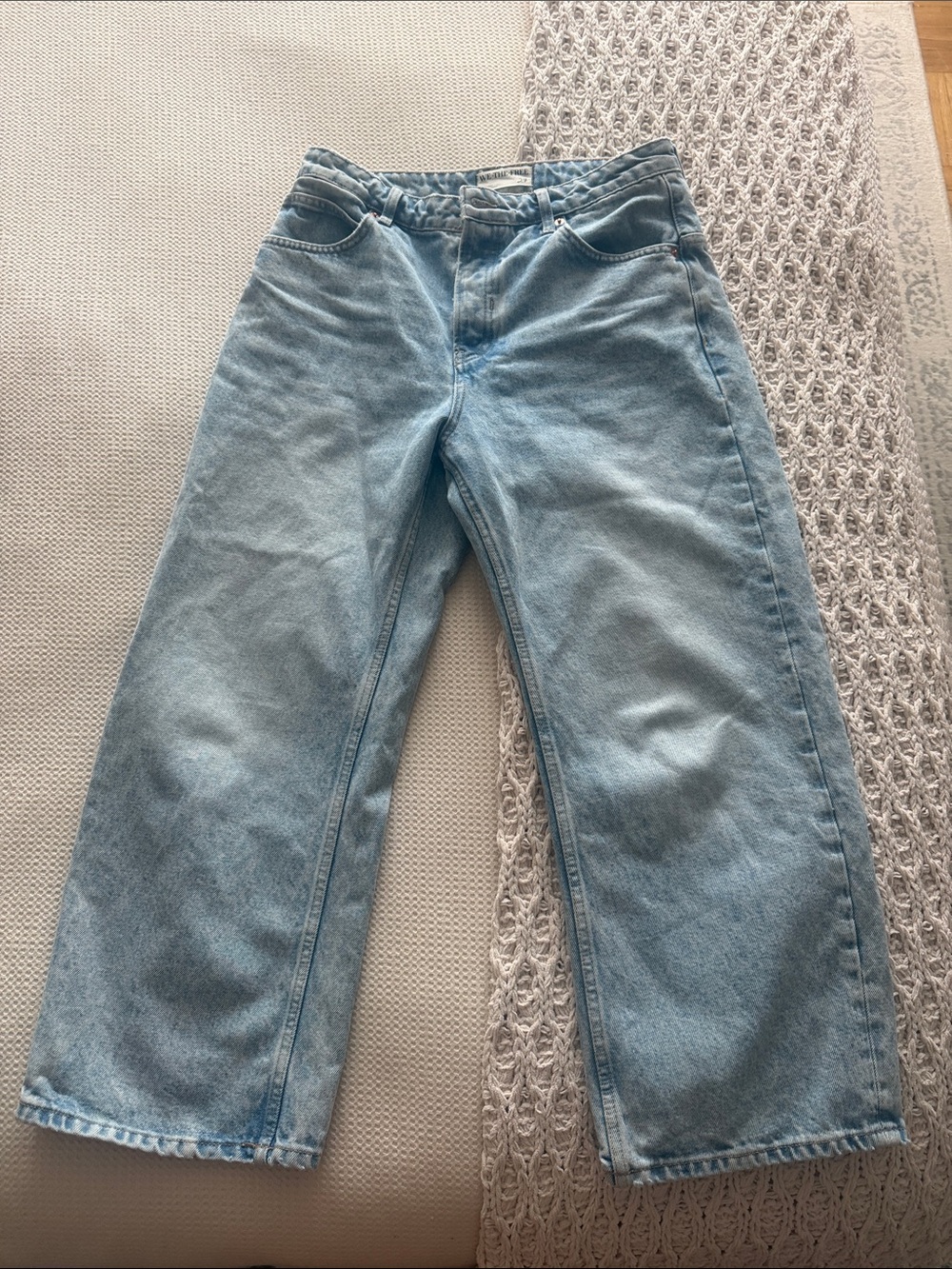 Free People Light Blue Boyfriend Wide-Leg Jeans